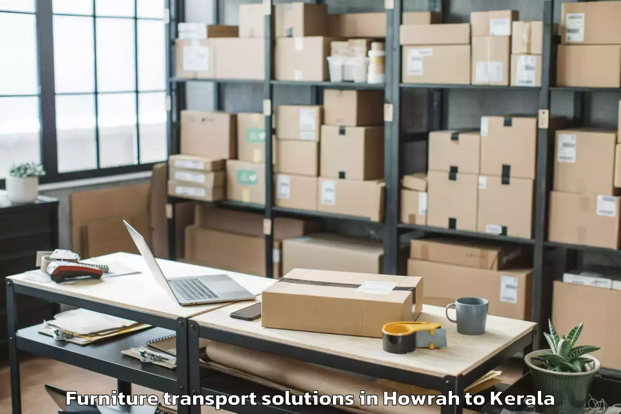 Trusted Howrah to Velur Furniture Transport Solutions